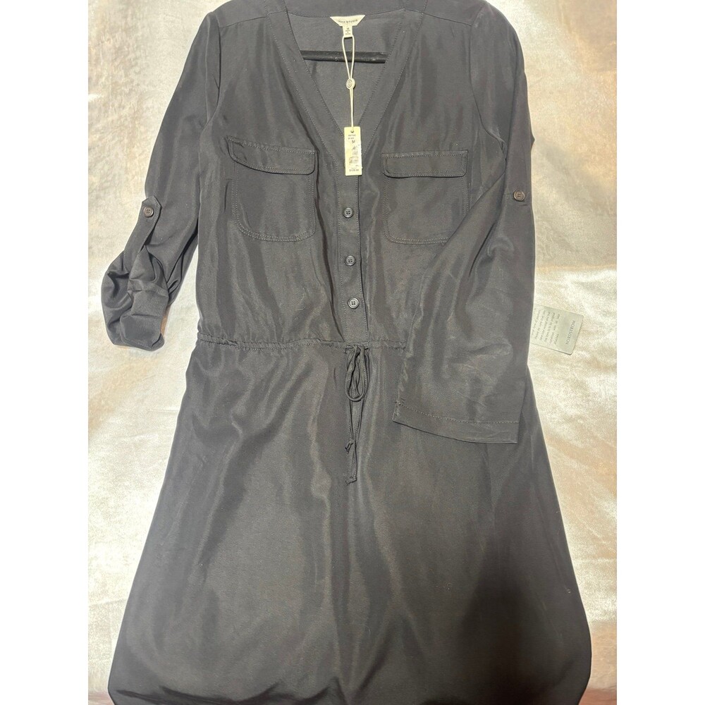 NWT Max studio Black  drawstring Dress size M
